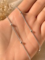 🤍 Collier + bracelet argentés fins avec perles – NEUFS 🤍