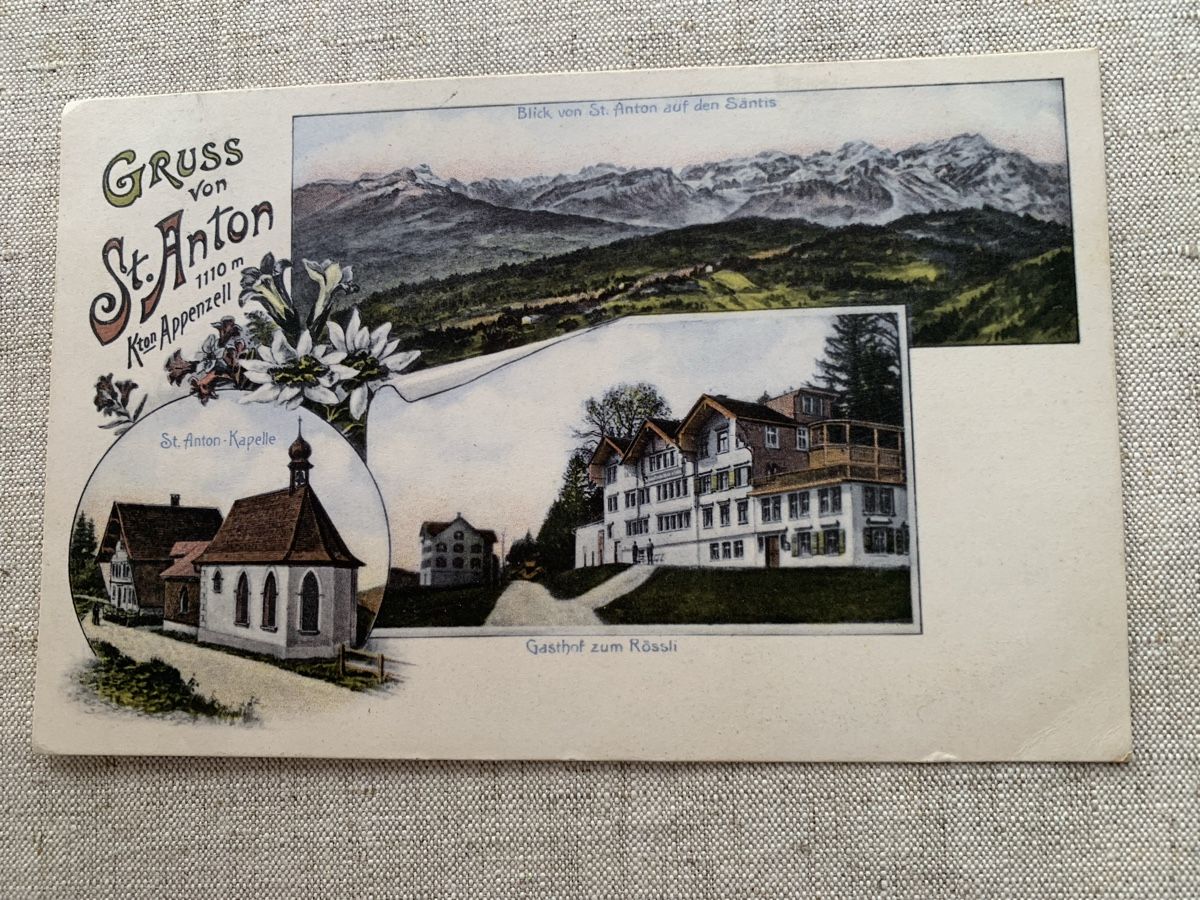 Cartoline postali: AK Gruss von St. Anton, Kt. Appenzell – Usato da Egg b. Zürich venduto da ohtannenbaum