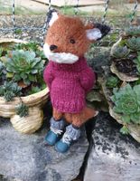 Handgestrickten Fuchs OOAK Dekor Vintage Stil