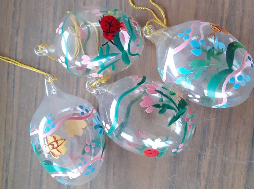 Tutte le decorazioni: 4 Kugeln - 1950er Blumen Ostern – Usato da Mörschwil venduto da antiksalon 3