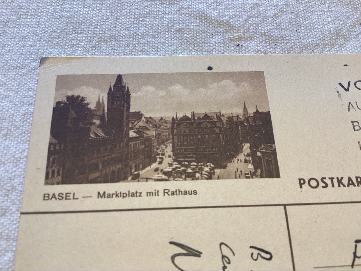 Cartoline postali: Entier image et oblitération BASEL 1947 – Usato da Luc (Ayent) venduto da Rebouille 2