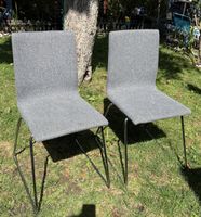 2 Esszimmerstühle grau Metallgestell guter Zustand