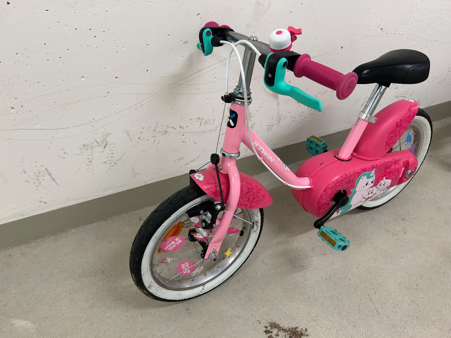 Kinder fahrrad 14 zoll, Unicorn, BTWIN, Pink (Gebraucht) in Bottmingen fr  CHF 29  nur Abholung auf Ricardo kaufen