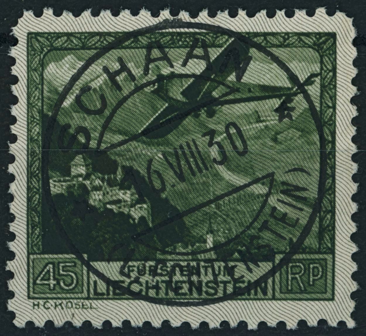 Tutti i francobolli: FL - 1930 - Flugpost - Flugzeug - Voll Stempel – Usato da Schindellegi venduto da leecollect