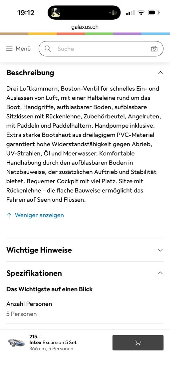 Boote: Intex Excursion 5 – Gebraucht aus Küsnacht ZH von kugihandel 4