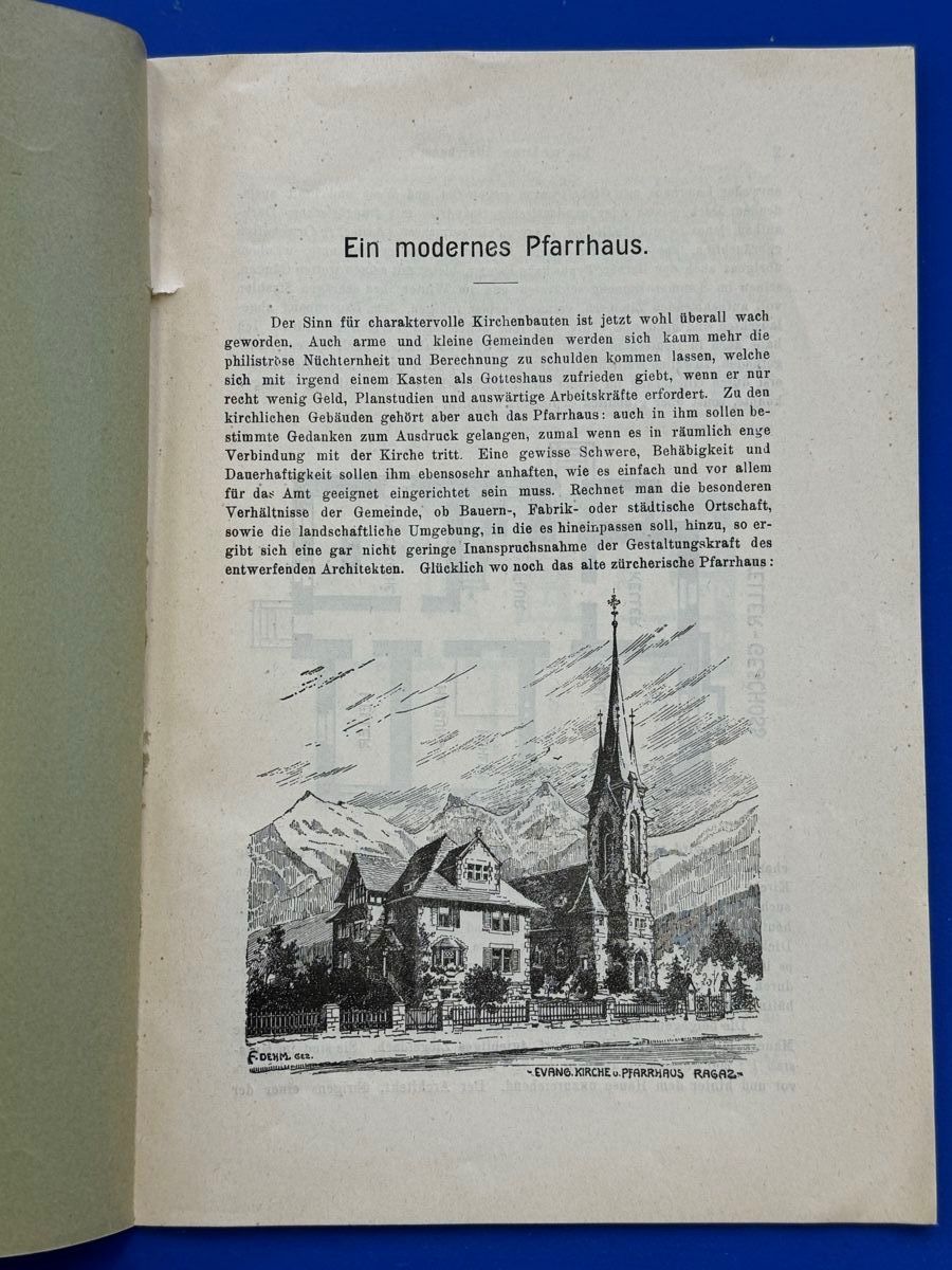 Livres: Ev Pfarrhaus Ragaz. Ein modernes Pfarrhaus 1908. Broschüre – D'occasion à Adliswil par buch_und_kunst 1