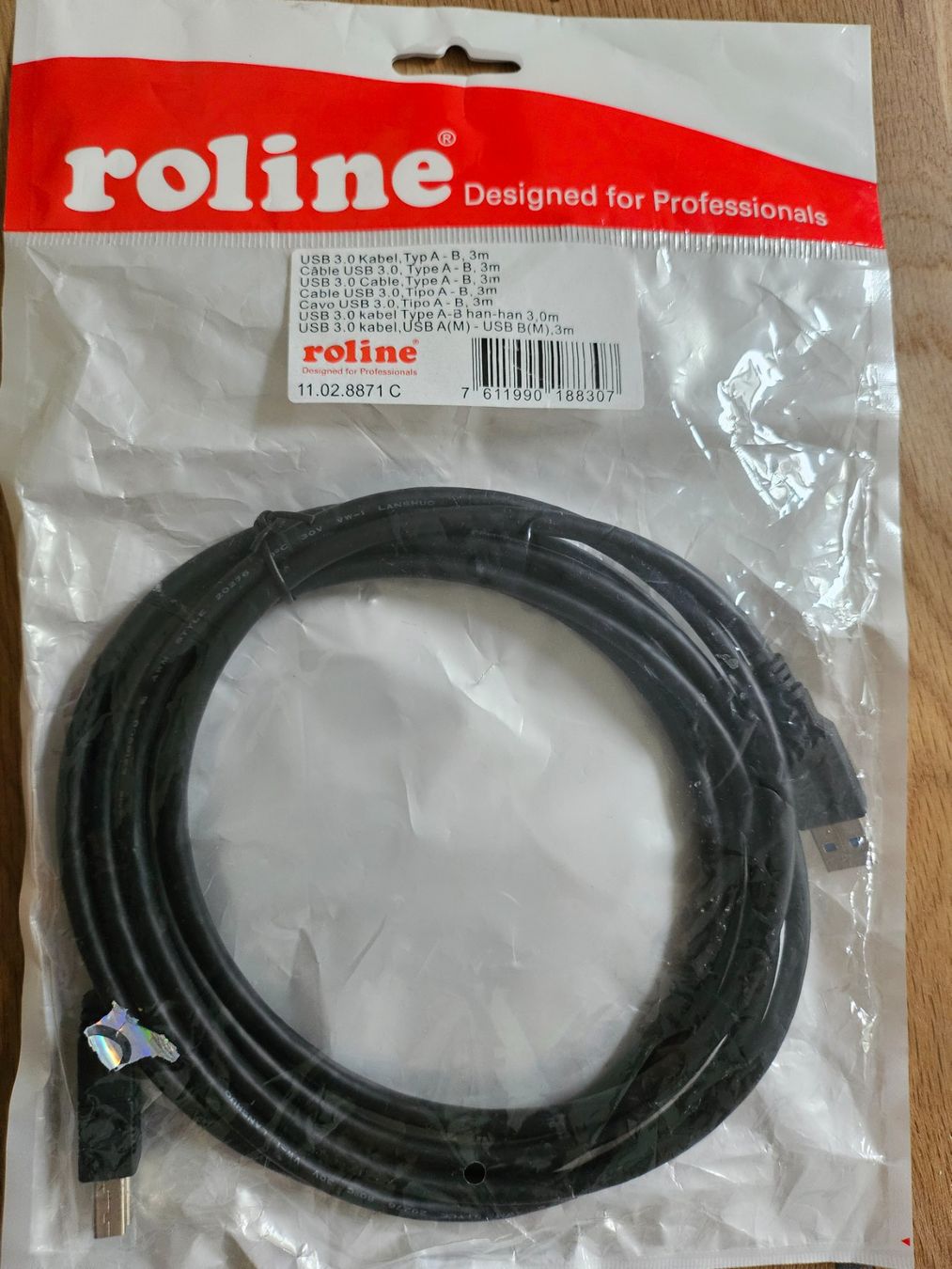 Cavi: Rolline USB 3.0 Kabel A-B, 3m, neu, Originalverpackt – Nuovo e nell'imballaggio originale da Hüttikon venduto da Alex_coin
