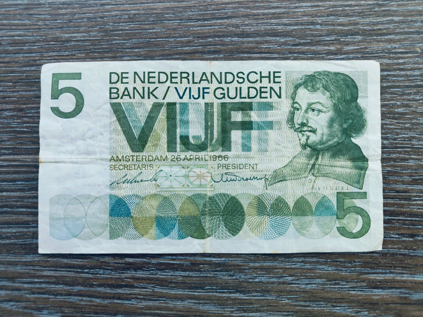 Banknoten: Niederlande 5 Gulden 1966 !!!!!!! – Gebraucht aus Flaach von Lonzo99