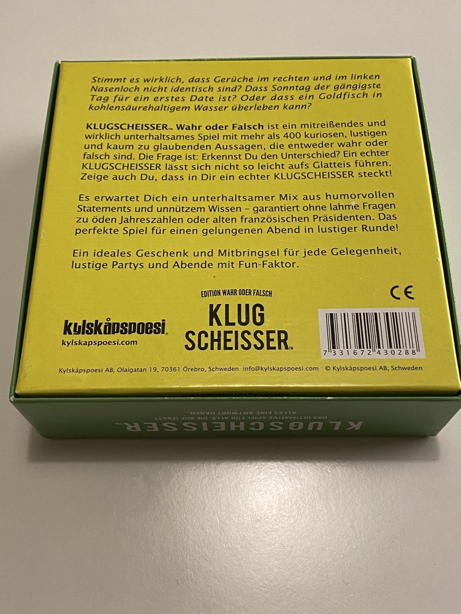 Giochi: Klugscheisser - Edition Wahr oder Falsch – Usato da Bern venduto da demalla 1