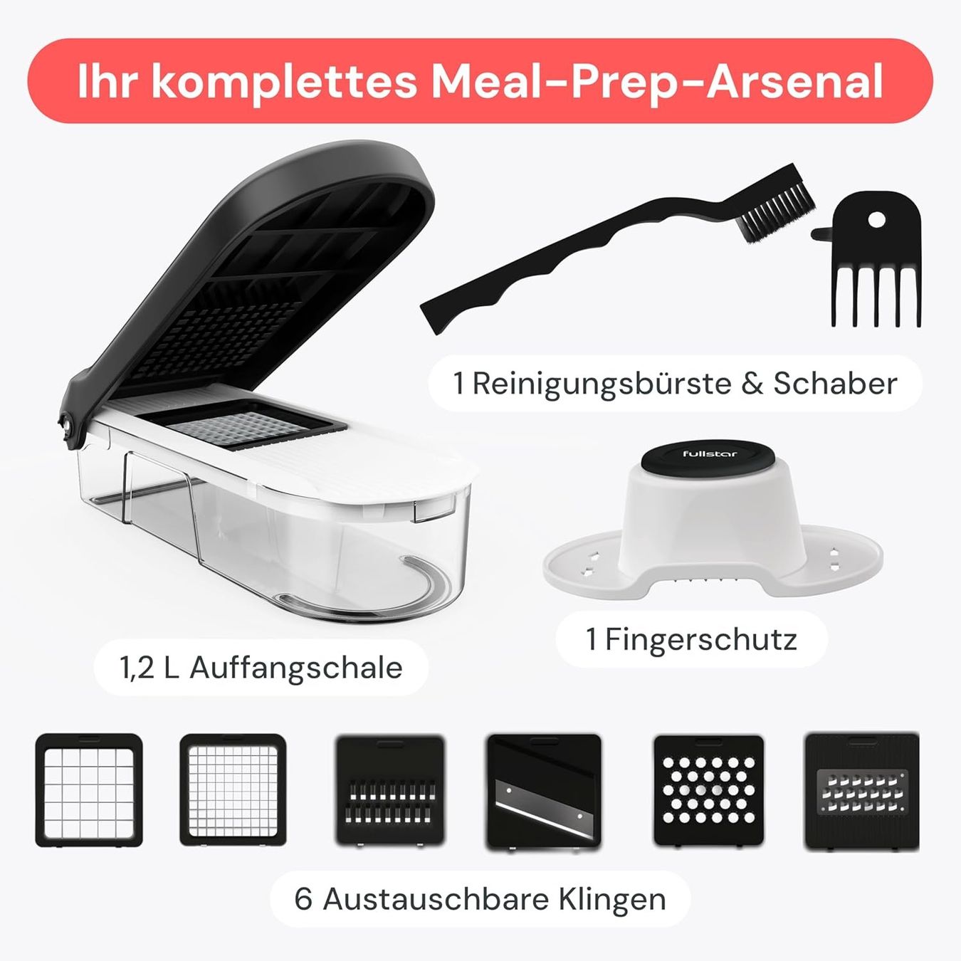 Elettrodomestici da cucina: Gemüseschneider Set mit Mandoline und Auffangbehälter – Nuovo e nell'imballaggio originale da St. Gallen venduto da sch_zsz7 7