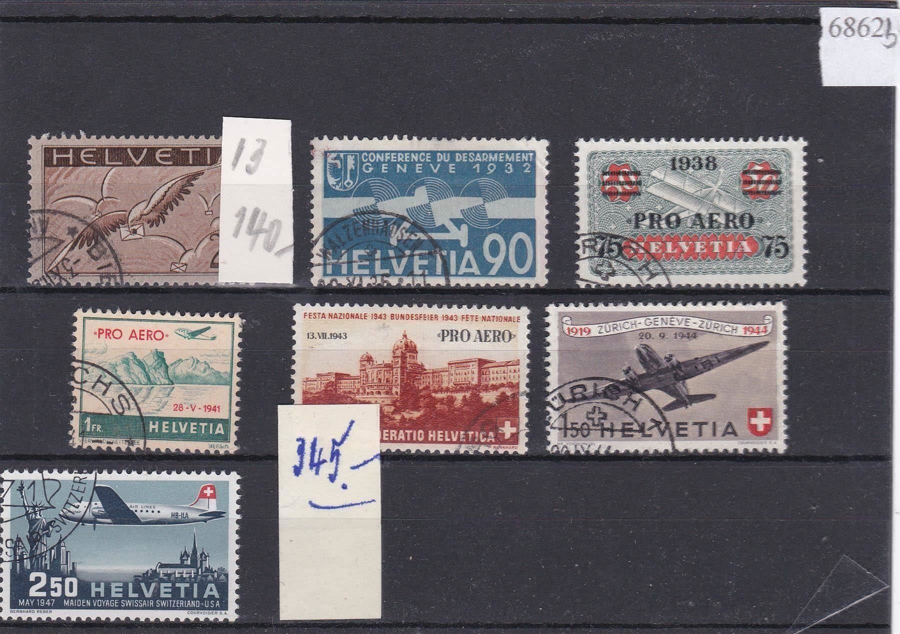 Alle Briefmarken: Flugpost 7 Werte gest. – Gebraucht aus Lausanne von Whorvath