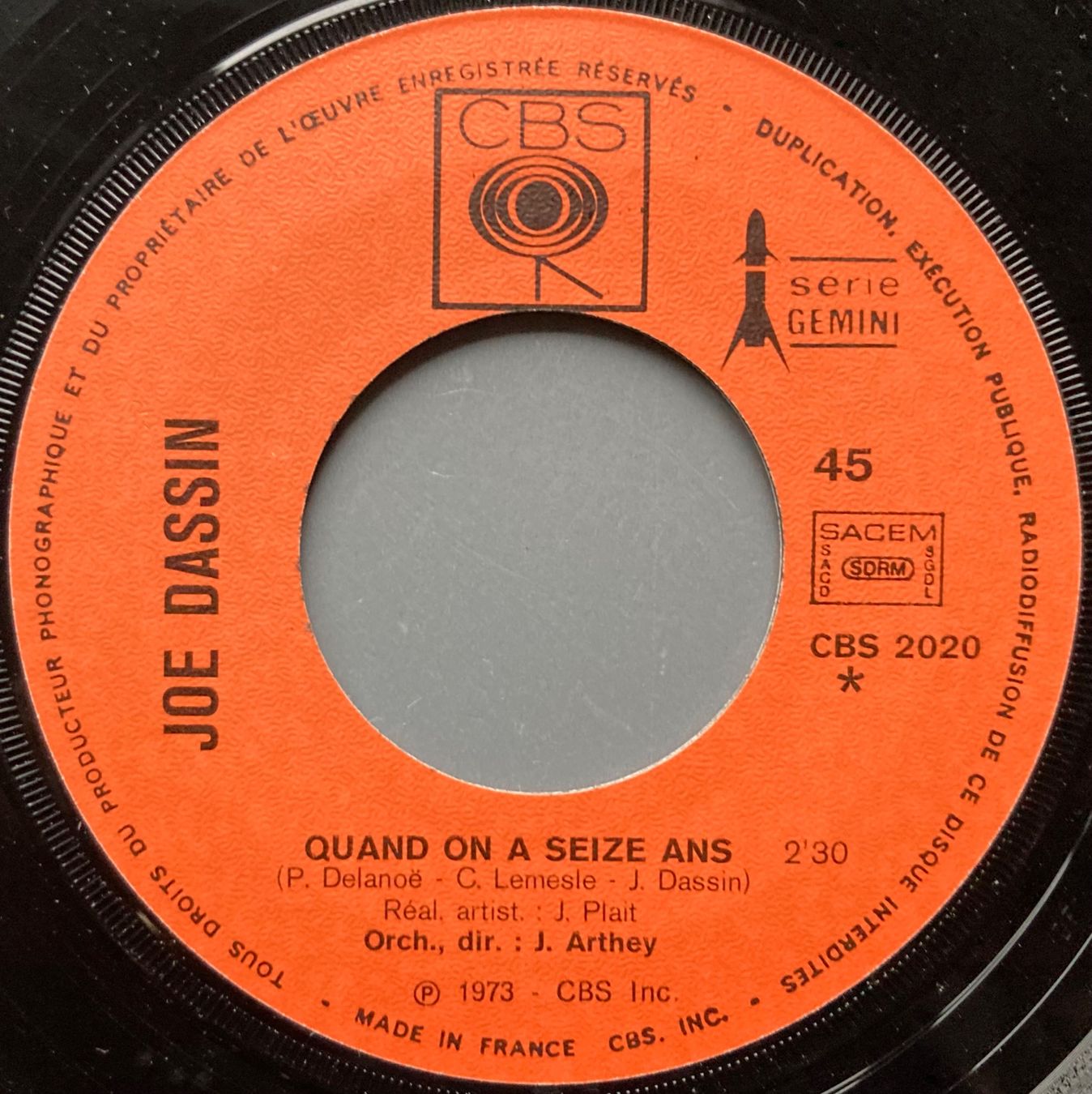 Schallplatten: JOE DASSIN - QUAND ON A SEIZE ANS – Gebraucht aus Poliez-Pittet von Newtown-Records 2