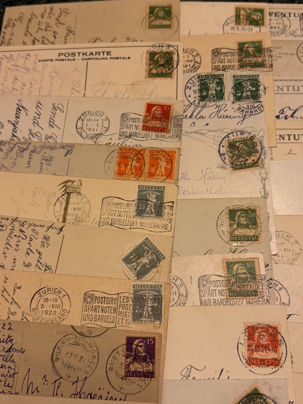 Tous les timbres: 50 Stk. alte Postkarten mit CH-Marken – D'occasion à Eschlikon TG par Tiefe7 5