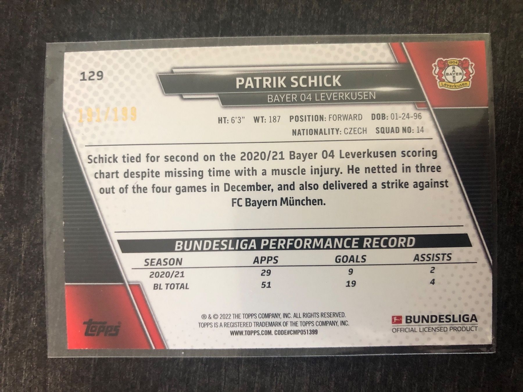 Topps Sammelbilder & Trading cards: Topps Flagship Patrik Schick 191/199 – Gebraucht aus Wangenried von Garagara 1