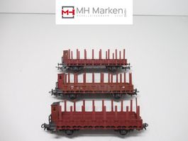 3x Liliput 208 10 ÖBB Rungenwagen H0 DC mit OVP Österreich
