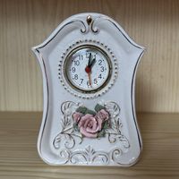 PENDULE HORLOGE FLORAL EN CÉRAMIQUE VINTAGE