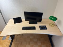 Bureau SEKA bois massif complet réglable en hauteur