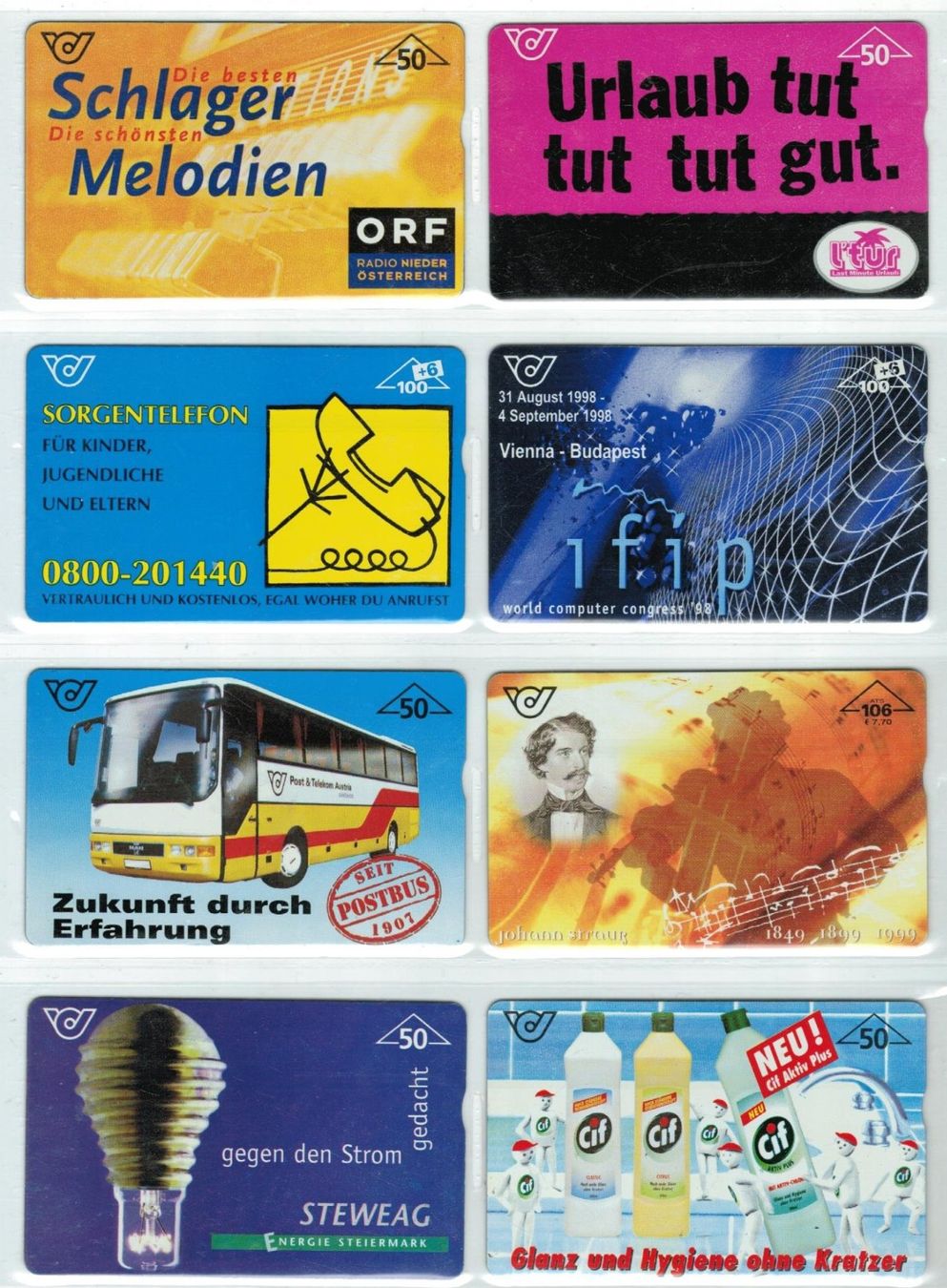 Cartes de téléphone: 8 Telefonkarten Österreich – D'occasion à Zürich par Tolima194