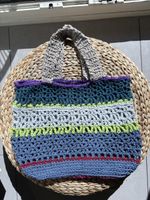 Borsa uncinetto donna multicolore fatta a mano 45cm