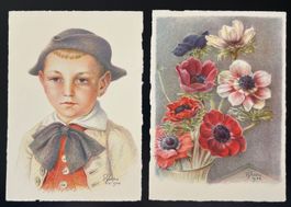 2 PJ Karten 1940 Eugen Zeller SBK 196 & 199 **