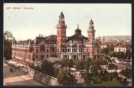 AK Zürich, Blick auf die Tonhalle, 1909