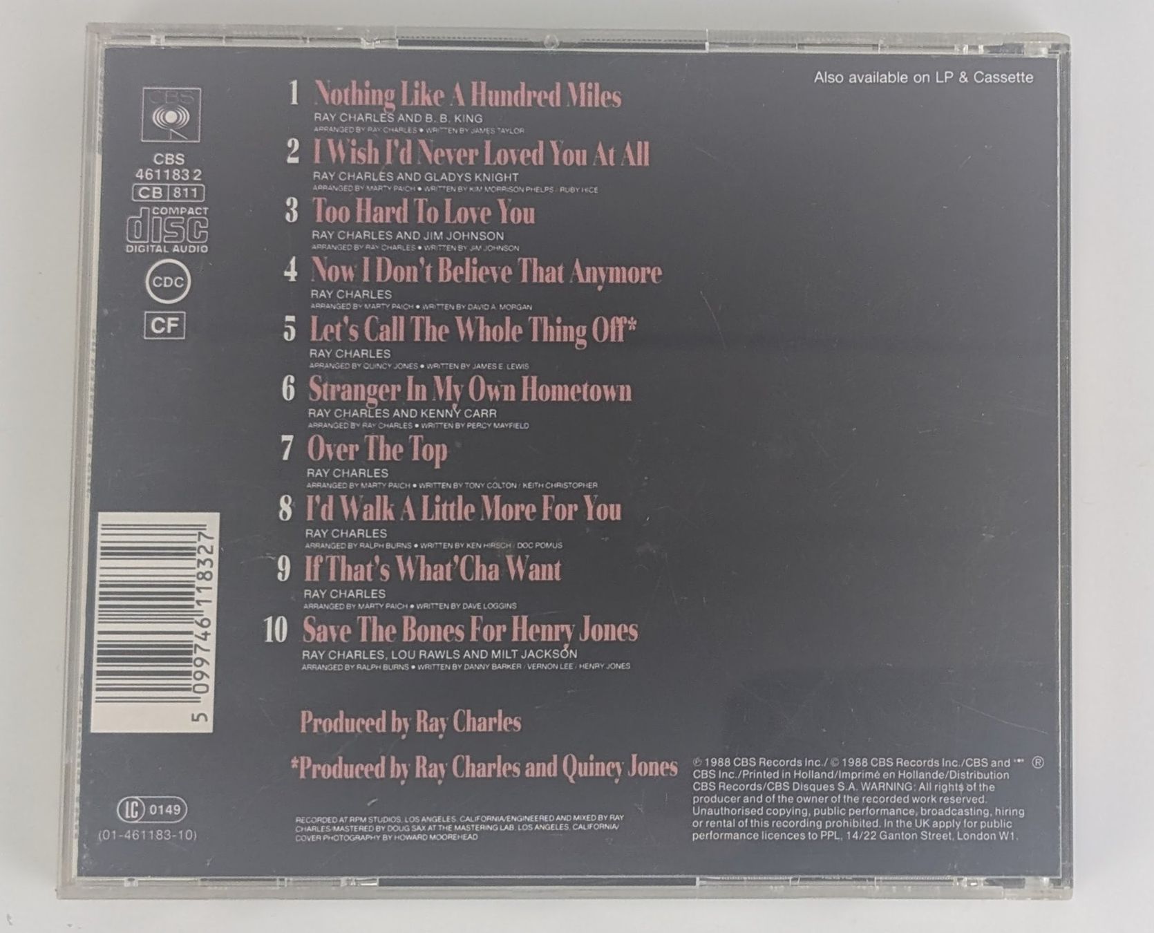 CDs: Ray Charles CD - Just Between Us - Top! 461183 2 – D'occasion à Zürich par 1.Simon 1