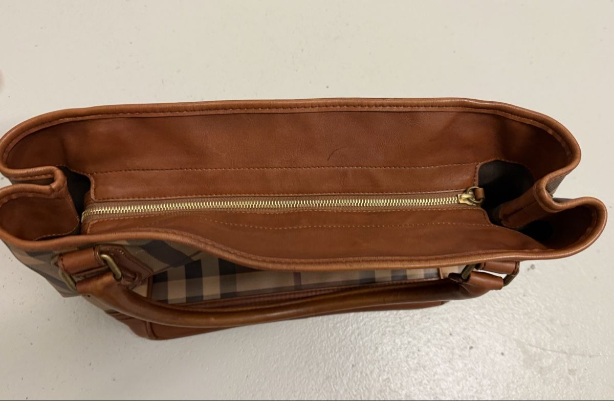 Burberry Borse da donna: Burberry Handtasche Check Nova Leder Braun – Usato da Zürich venduto da daki81 4