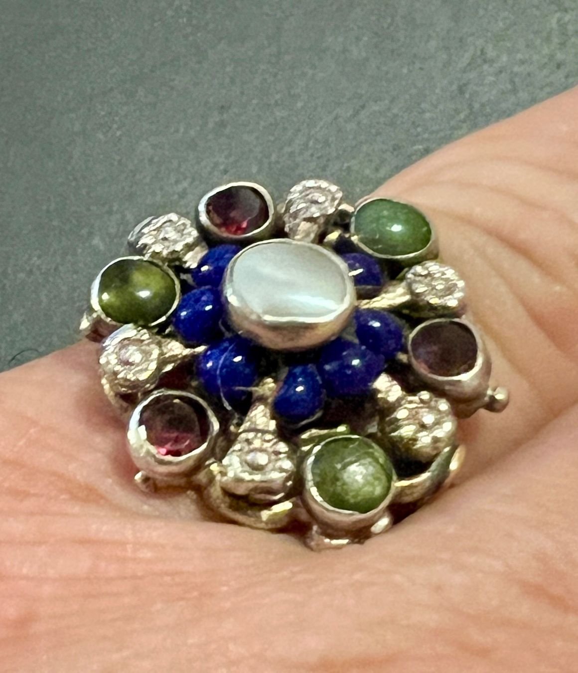 Anelli: Gold-/Silber-Ring mit Farbsteinen – Usato da Chur venduto da Penting1935