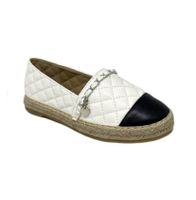Espadrilles blanches et bout noir