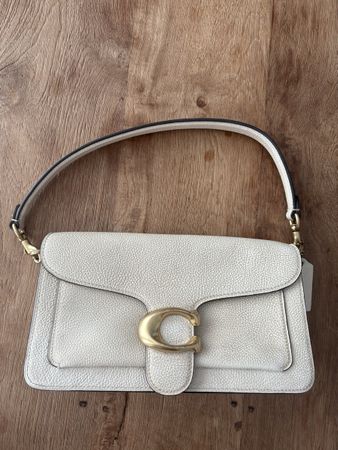 Coach Tabby Shoulder Bag beige Leather Gold Hardware