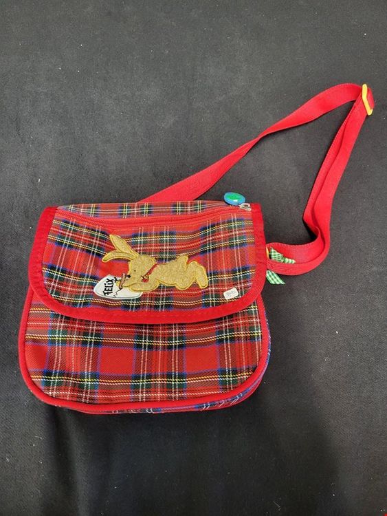 Filet Kindergartentasche – Rot-Weiß Vichy-Karo, Personalisierbar Mit Aida-Stoffband, 42x34 Cm, Made In Italy