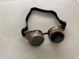 Steam Punk Brille braun bronze