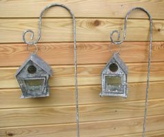 2 Shaby Chic Vogelhäuschen ohne Kerzen