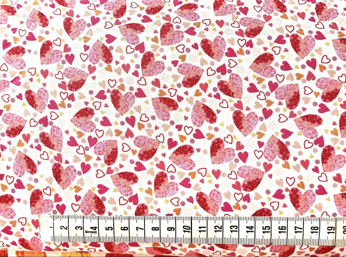 Tessuti: Patchworkstoffe 3er Set Herzstoffe – Nuovo (secondo la descrizione) da Seuzach venduto da KreativmitStoff 5