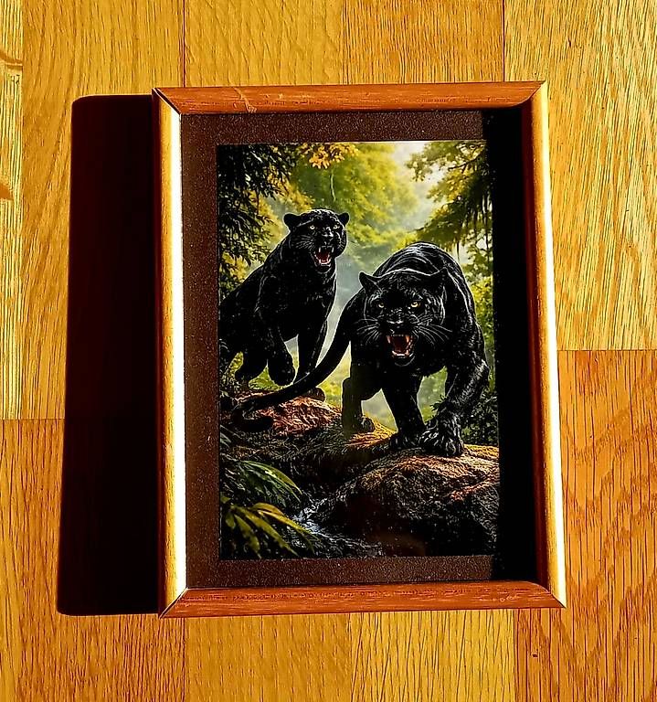 Dipinti: 'Black Panther Duo' - Kunstgemälde – Usato da Wallisellen venduto da MarlonH