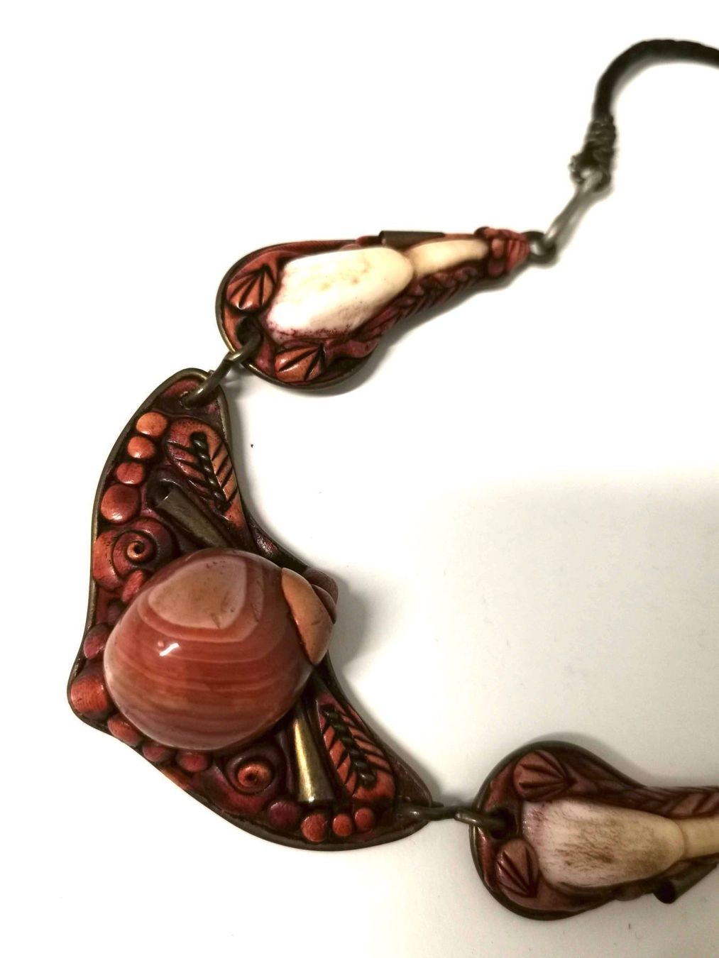 Catenine: Boho Halskette Leder mit passendem Armband - Achat Statement – Usato da Arlesheim venduto da Eli_77 4
