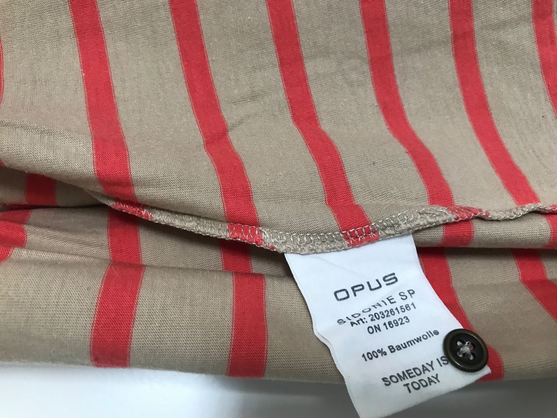 Opus T-shirt: Opus gestreiftes Langarmshirt, Gr. 40, beige/orange – Usato da Niederteufen venduto da mix18 3