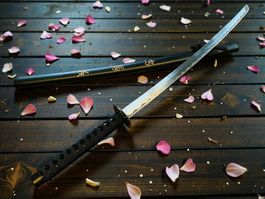 Katana Schwert mit Scheide 99cm SCHWARZ XL NEU