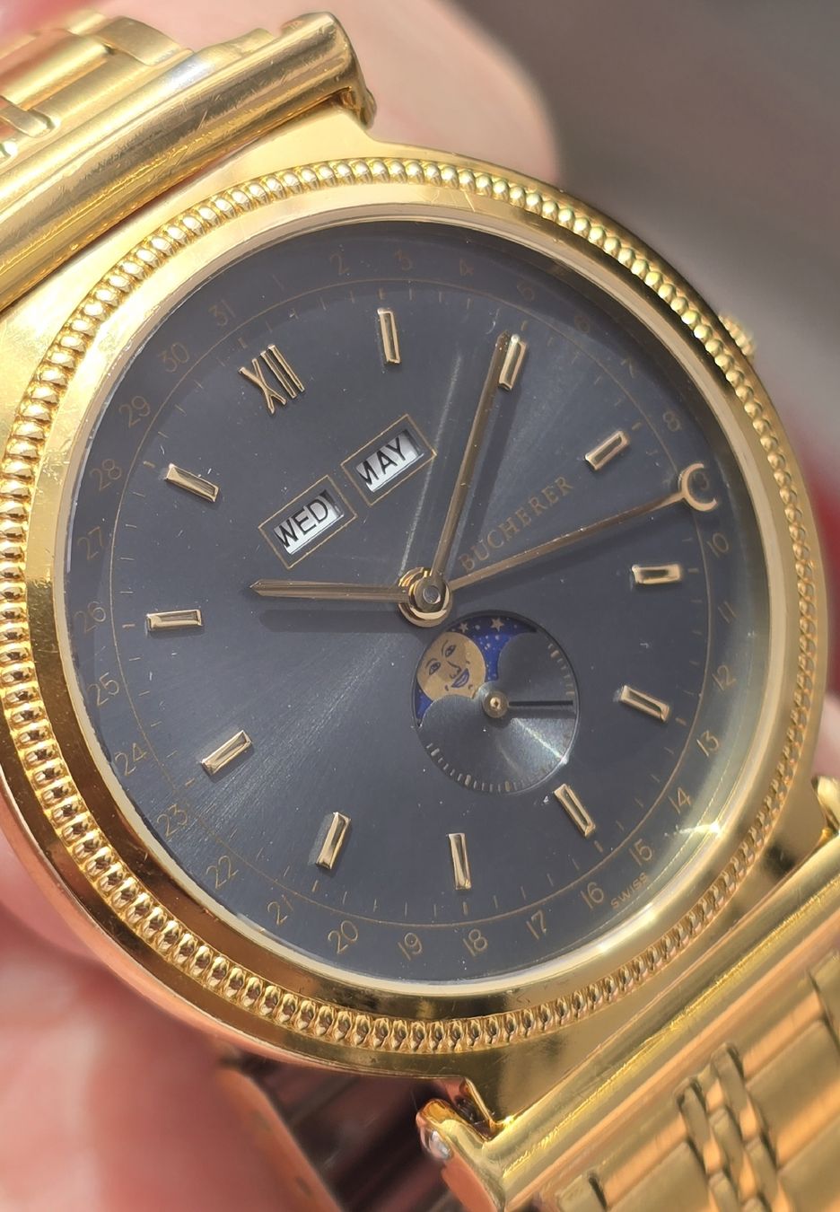 Bucherer Orologi: Bucherer Triple Calendar Moonphase Quartz 34,9mm – Difettoso da Minusio venduto da AGSuhren 7