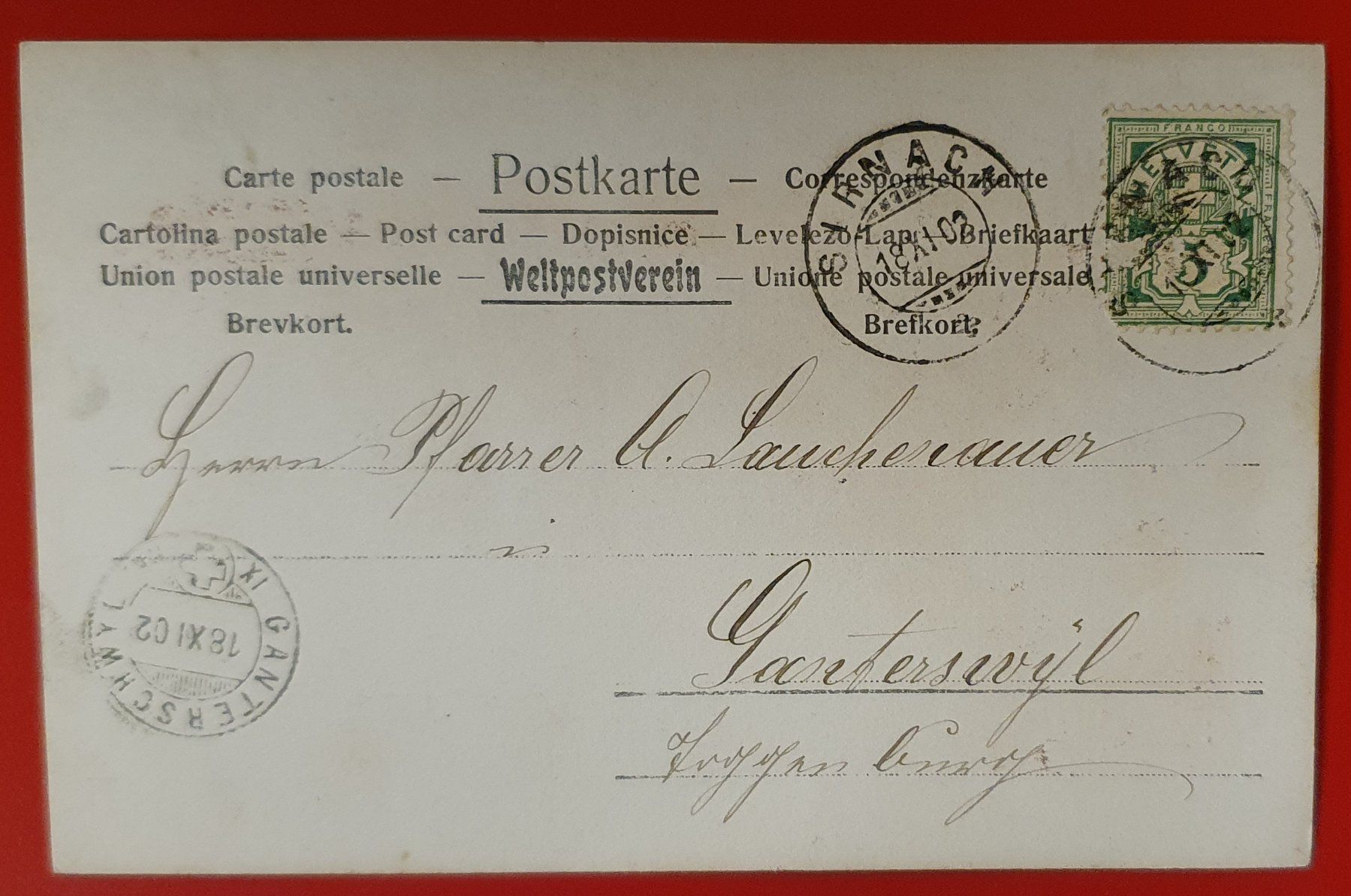 Ansichtskarten: Sirnach 1902 - Schule ? – Gebraucht aus Kreuzlingen von Rschweiz1 1