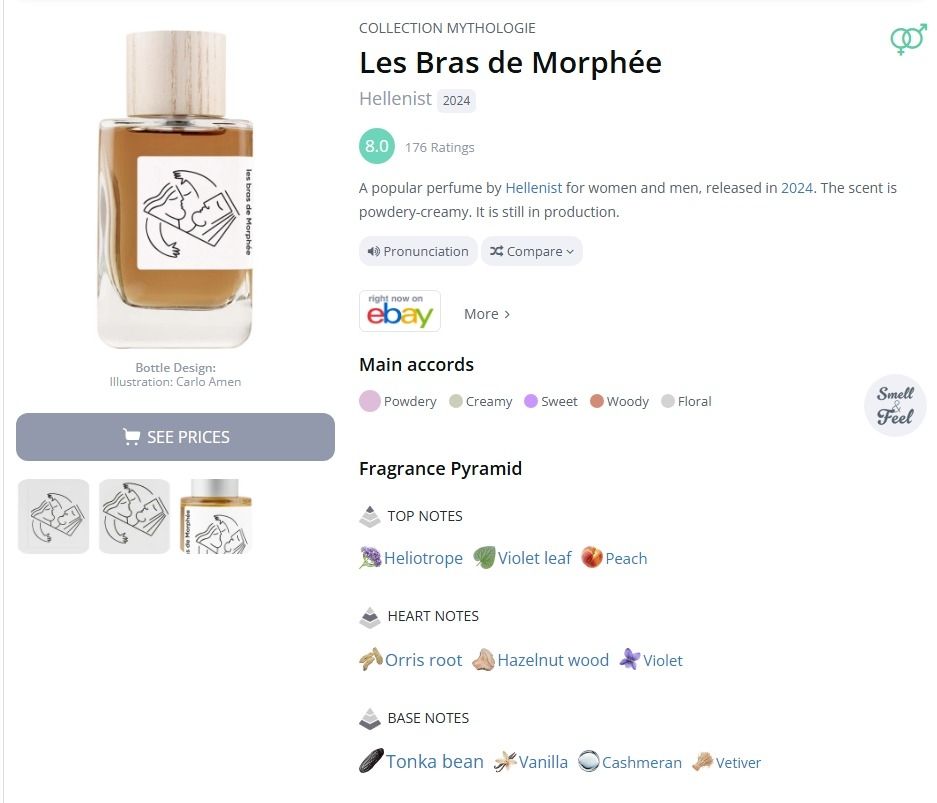 Profumi & Eau de Toilette: Decant Les Bras de Morphée - Hellenist – Usato da Lausanne venduto da Andonia 1