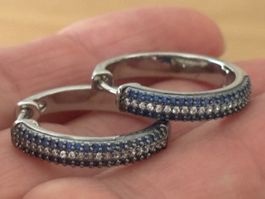 Luxus Elegante Ohrstecker Ohrschmuck  Farbe:Silber Zirkonia