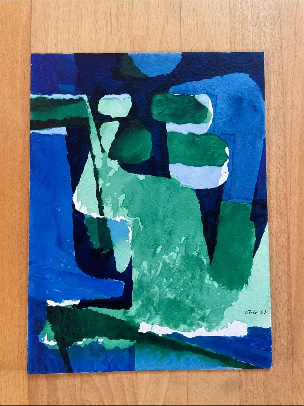 Dipinti: Theo Eble "Blau-grün" 1963 – Usato da Frenkendorf venduto da lia_t9jg 1