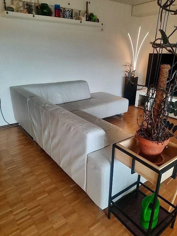 Pfister Divani: Möbel Pfister Ecksofa Echtleder - hellgrau - 255 × 220 cm – Usato da Aarau venduto da Amothan 3