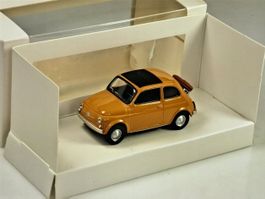 Fiat 500 F 1965-1970 ocker / Faltdach schwarz / Heckträger