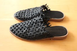 Slipper / Sandale, echt Leder, Gr. 39, schwarz