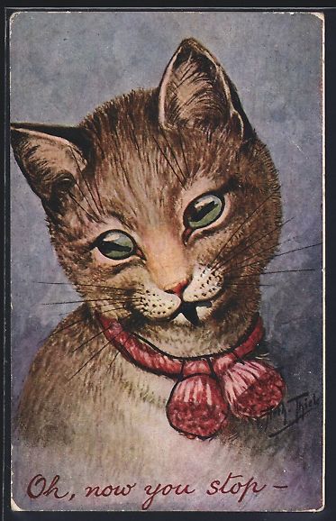 Cartoline postali: Arthur Thiele: Eine Katze mit rotem Hals – Usato da Berlin venduto da bartko-reher