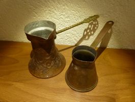 Kaffeekocher türkischer arabisch verziert Messing 2Stück