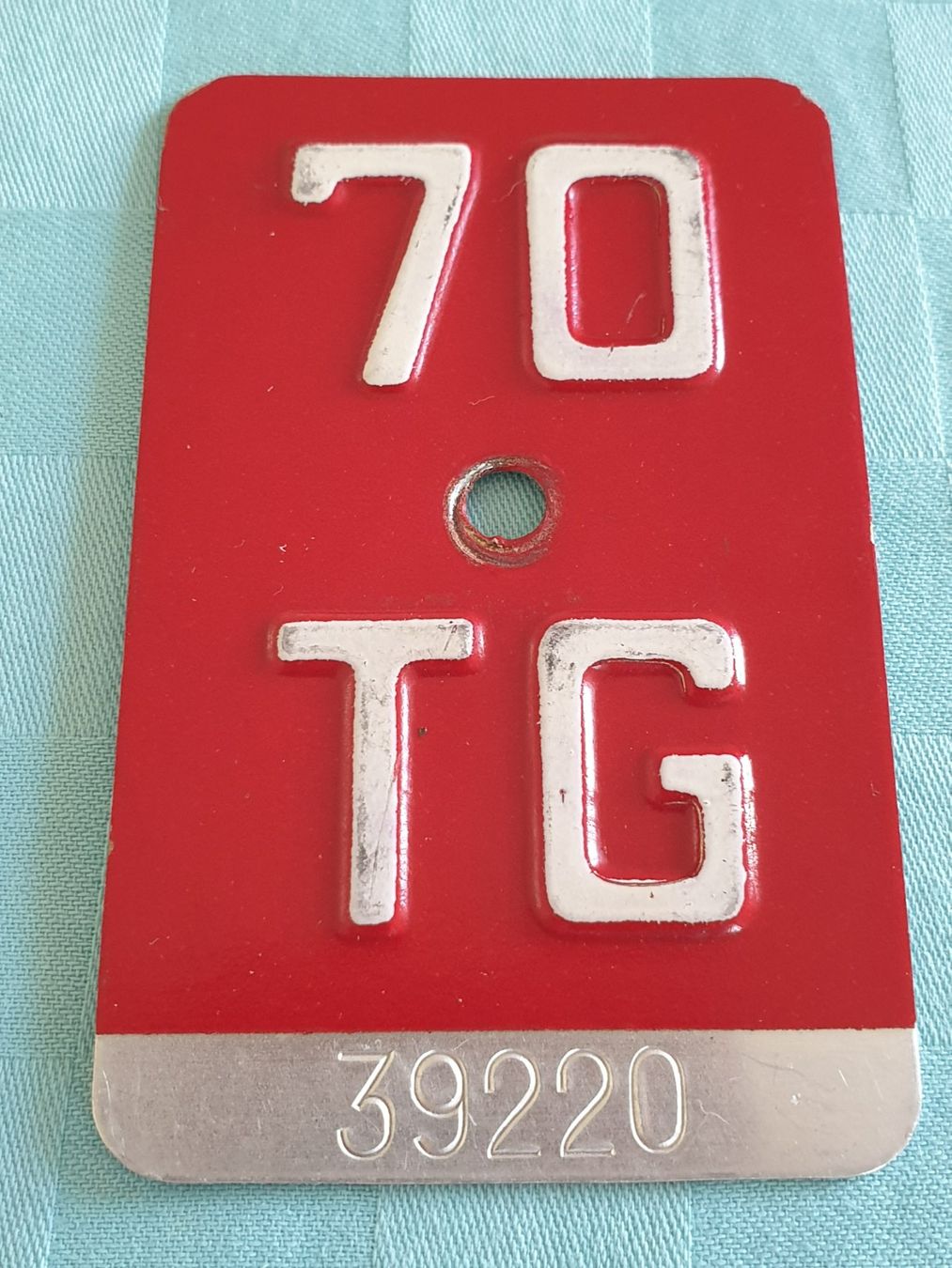 Schilder: Velonummer TG 70 – Gebraucht aus Mörschwil von spirspi
