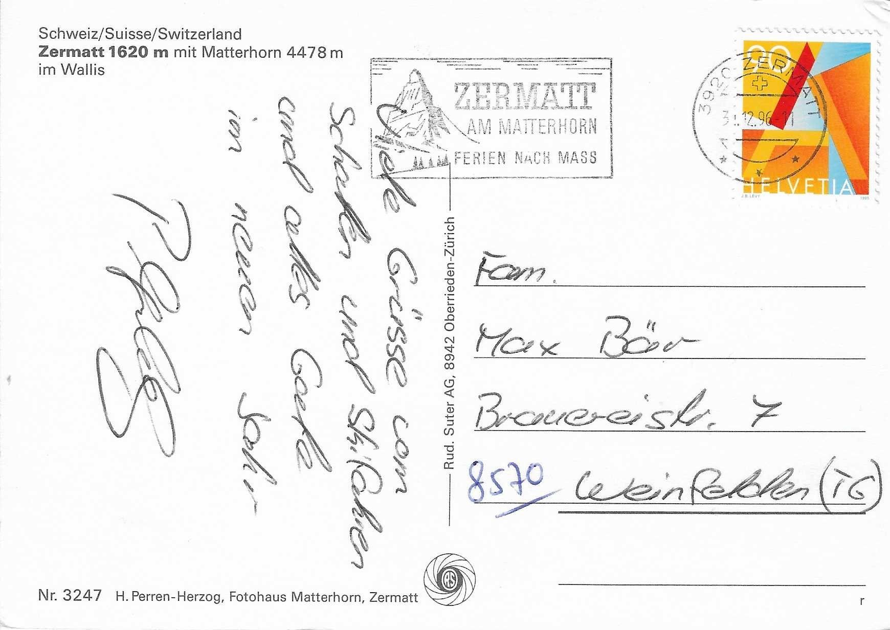 Cartoline postali: Zermatt mit Matterhorn VS – Usato da Rothrist venduto da Stranglehold 1
